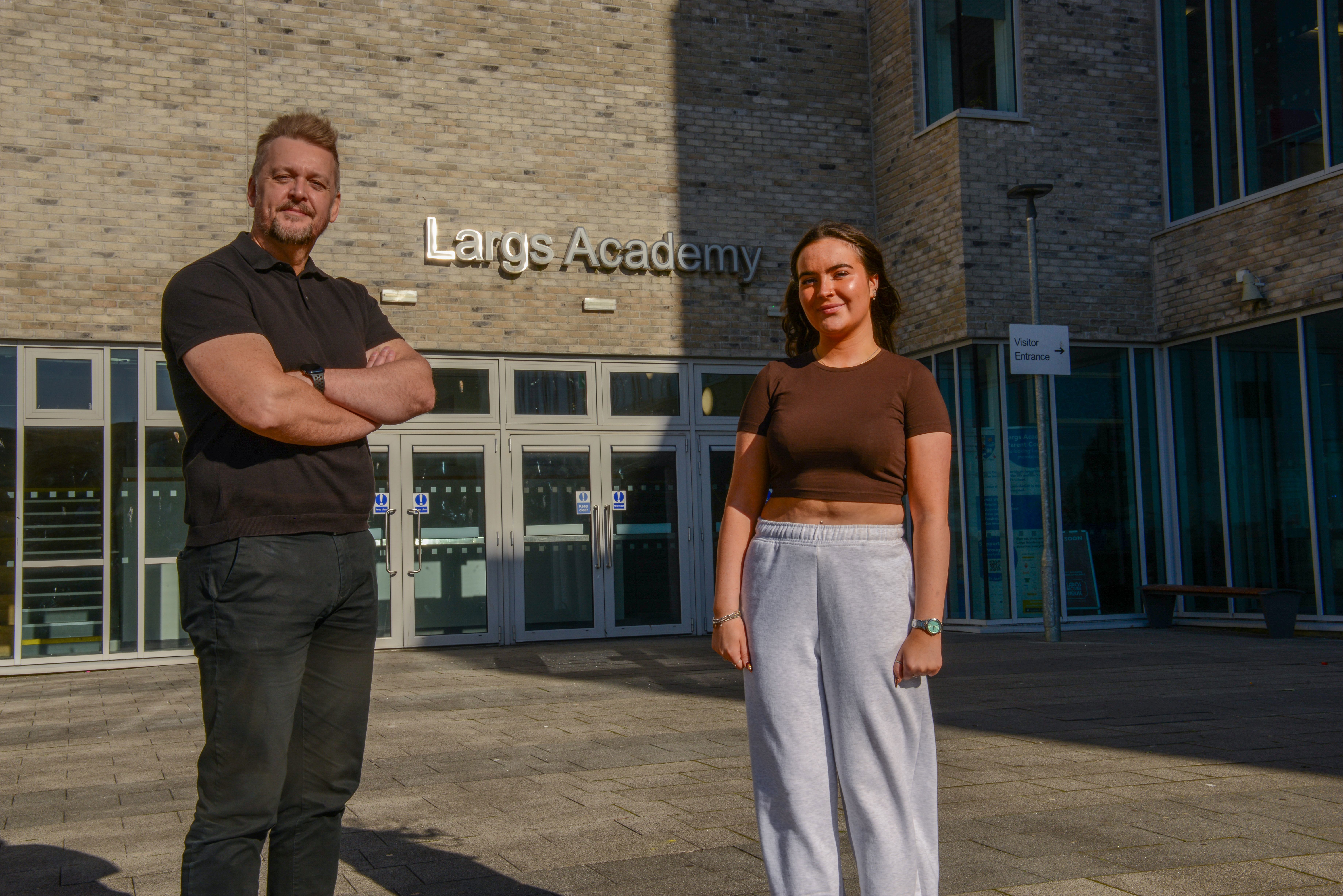 Largs Academy Careers Adviser with former customer Elita Smith