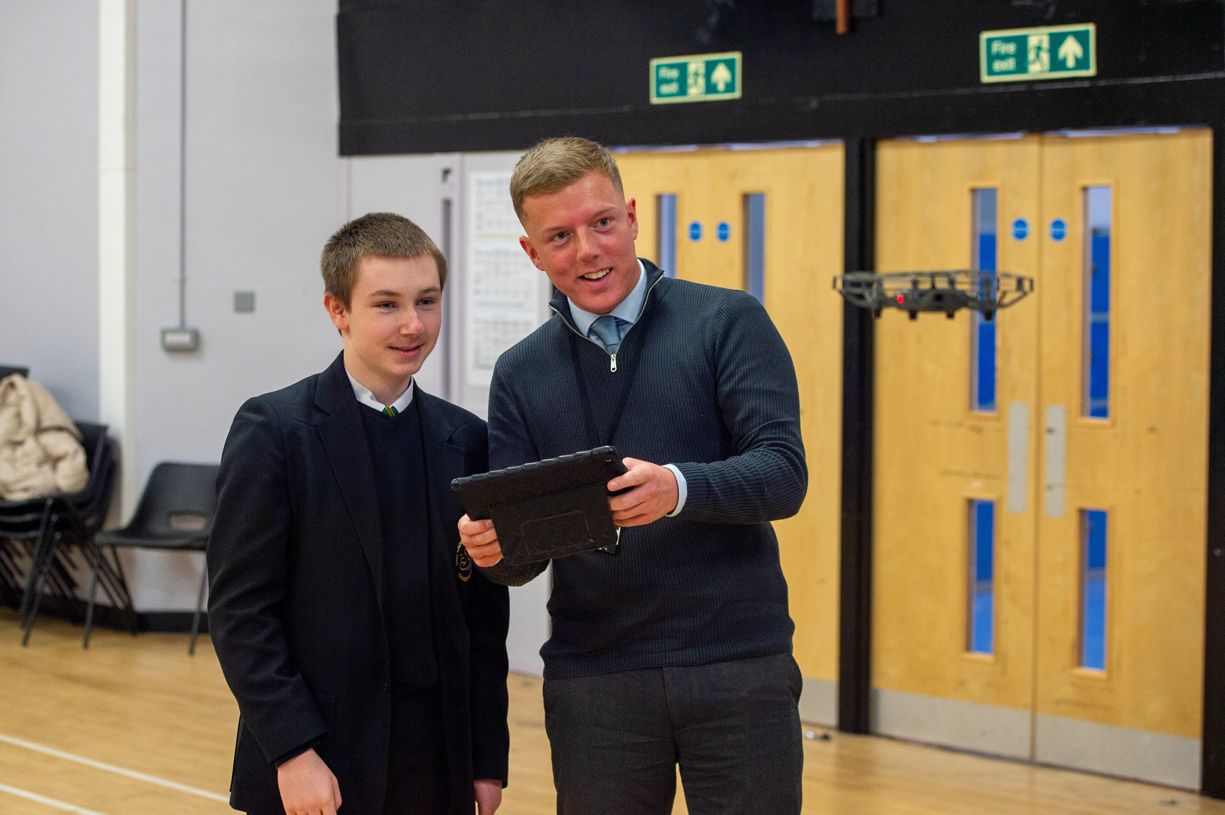 SDS Drones At Our Ladys High Cumbernauld Pupil Josh Mcintyre And Teacher Ross Dillion 1