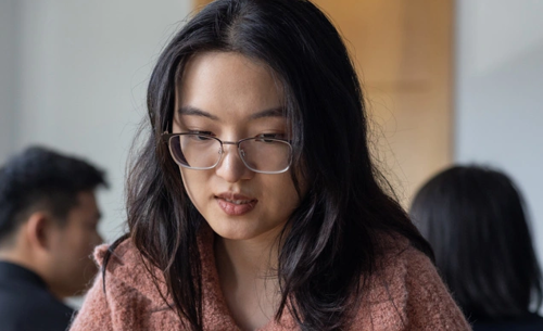 Female adult in a classroom setting