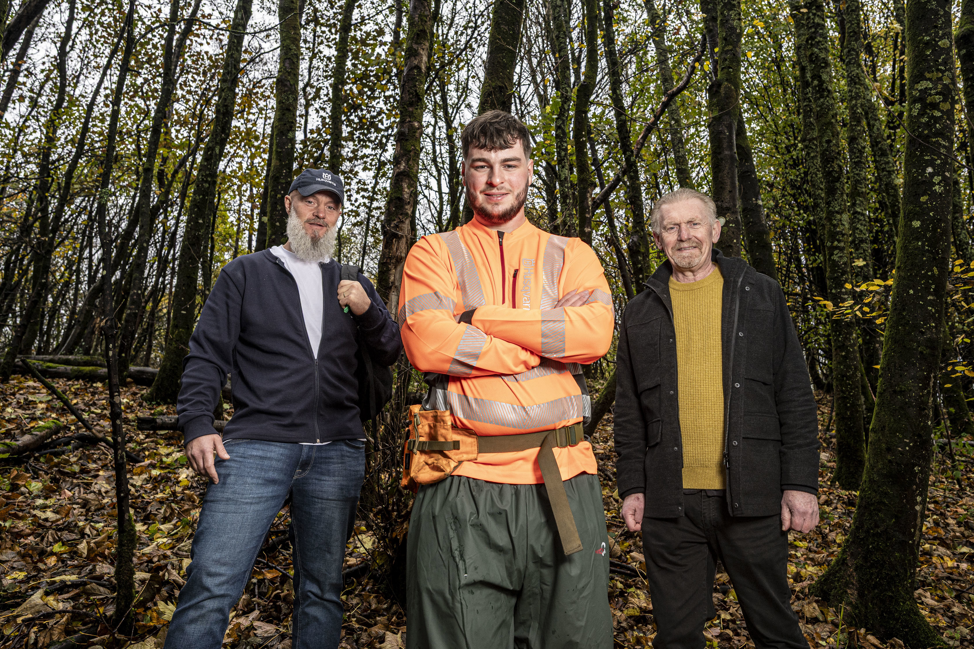 Genesis Forestry owner Lloyd Brown, CIAG Beith customer Alex Upton, SDS CA William Samson