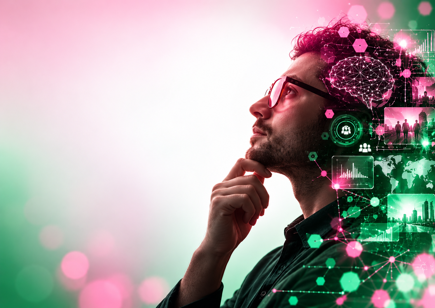 Thoughtful AI Vision In Neon Data